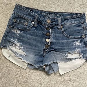 American Eagle button up jean shorts